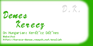 denes kerecz business card